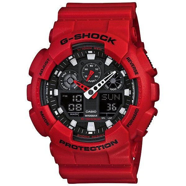 G-Shock GA100B-4A - A Classic Casio Design with a Touch of Black and Red