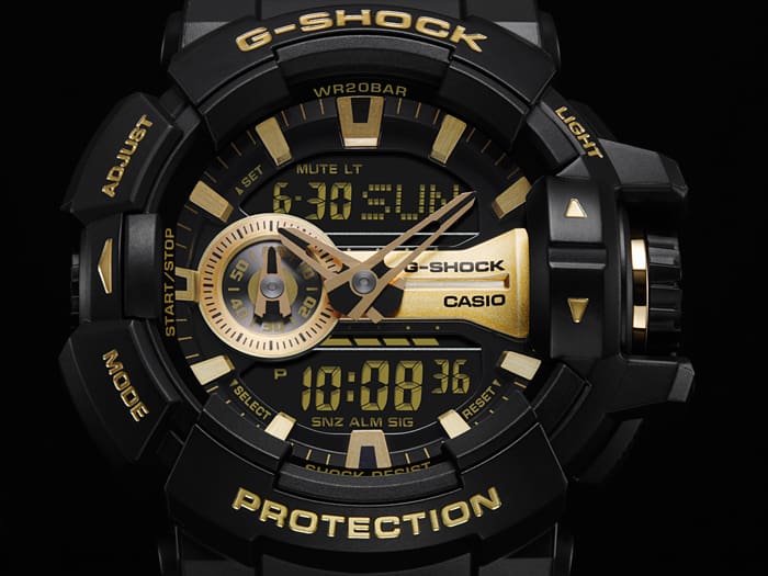 G-Shock GA400GB-1A9 - Black and Gold Resin Men's Watch