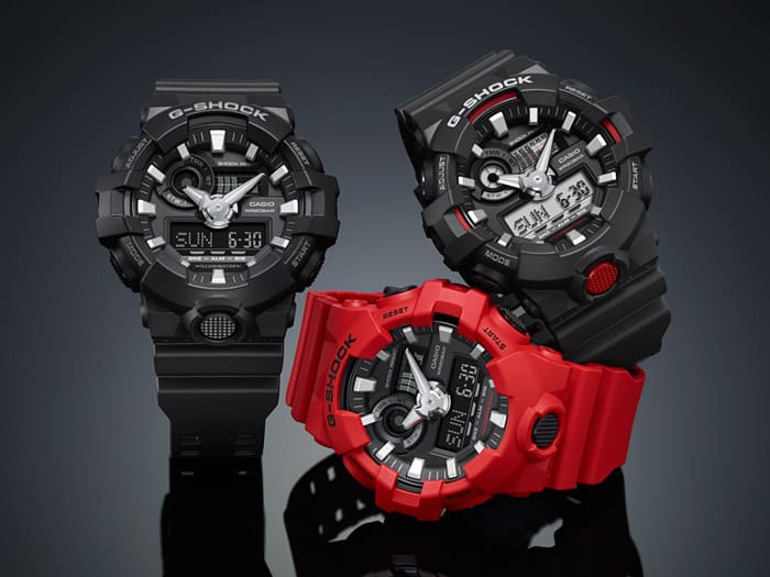 G-Shock GA700-1A - Black & Red Digital Watch