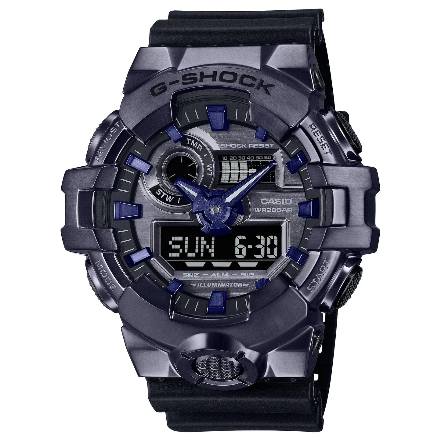 G-Shock GM700P-6A- G-Steel Black & Purple